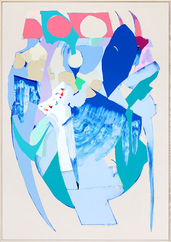 "Abstract blue pot" - 162x114 cm - Technique mixte sur toile - llk