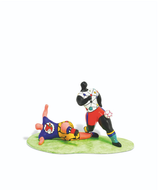 "Les footballeurs" - Résine peinte - 33,5x58x42 cm - 1993 - Niki de Saint Phalle