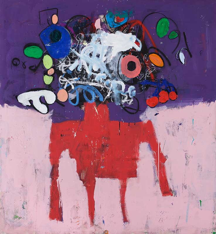  "Distord vibing" - Huile acrylique et pastel sur toile - 144x152 cm - 2022 - Taher Jaoui