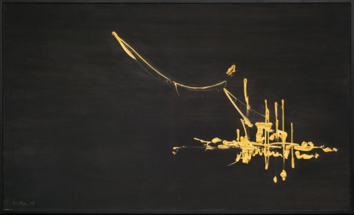"Hommage à Raban Maur" - 162x97cm - huile sur toile - 1956 - Signée et datée en bas à gauche - Georges Mathieu
