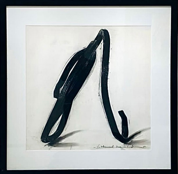 “Ligne indeterminée” – 91x78cm – 1987 - Fusain et collage sur papier - Signé, titré et daté en bas à droite - Bernar Venet